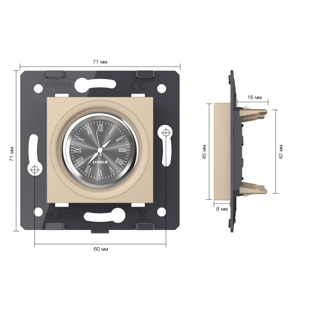 Часы механические, цвет золотой (механизм) Livolo