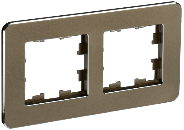 BRITE Рамка 2-мест. РУ-2-1-Бр металл латунь RE IEK