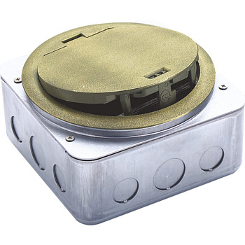 Donel Лючок в пол 4 мод. (2 мод. 45х45 мм.), античная латунь, круглый, металл, IP65, (с уст. набором)