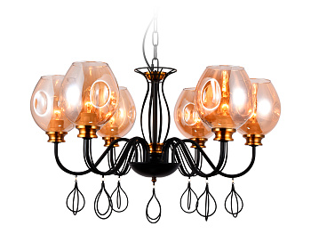 Подвесная люстра TR9055/6 BK/TI черный/янтарь E27 max 40W D700*850 Ambrella Light