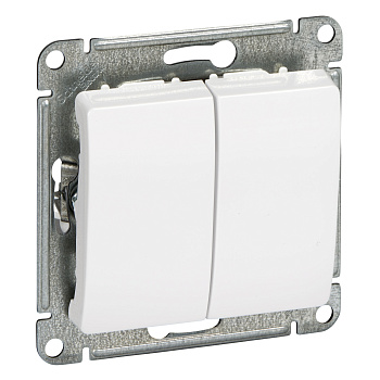 GLOSSA  Механизм выключателя СУ 2-кл. 10А белый IP20 (кр.20шт) Schneider Electric