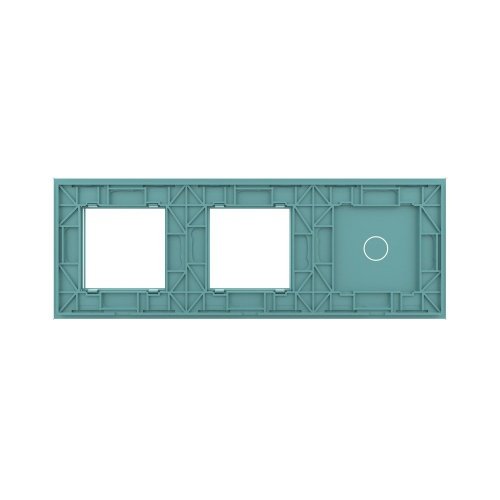 Панель для сенсорного выключателя и двух розеток, 1 клавиша, цвет зеленый, стекло Livolo фото 4