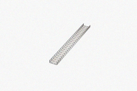 Лоток замковый перфорированный ЛМЗ 200х100х3000 УТ1,5, горячее цинкование, S0,8