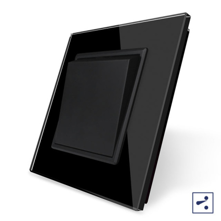 Механический проходной выключатель 1 клавиша Черный Livolo