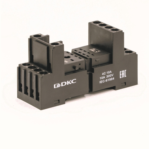 Колодка низкопрофильная 2-х уровневая с винтовыми клеммами для реле на 4 группы DKC
