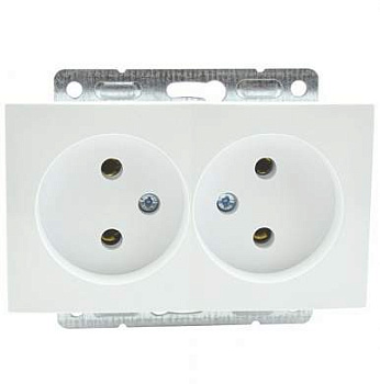 Despina/Larissa Механизм розетки без лицевой панели СУ 2 мест. керам. 10А Белый IP20 Mono