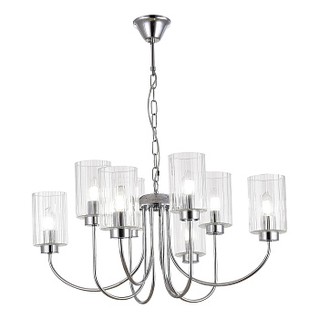 Люстра подвесная Хром/Прозрачный E14 8*40Вт SLE1127-103-08 EVOLUCE