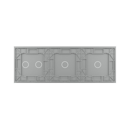Панель тройная: 1 выключатель + 1 выключатель + 2 выключателя Серая Livolo