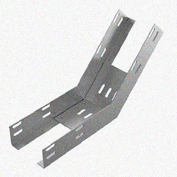 Лоток перфорированный КП 50х50-45 УХЛ1 для поворота трассы вверх на 45, оцинкованный лист S1,5