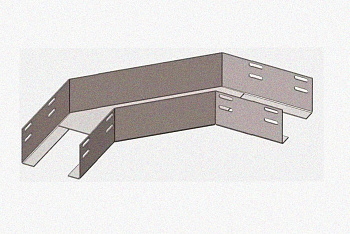 Лоток угловой замковый глухой КГЗГ 300х50-135 УХЛ1 поворот на 135, горячее цинкование, S1,5