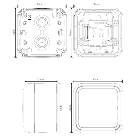 Donel W55 Выключатель звонкового типа 1-кл. накладной, антрацит, IP55, серия (тип) DIP55