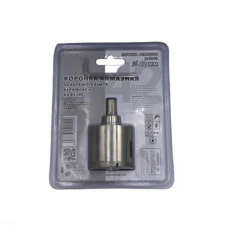 Коронка алмазная по керамике и кафелю с центрирующим сверлом 42мм 400042 Trio-Diamond