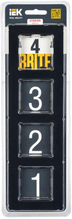 BRITE Рамка 4-мест. РУ-4-2-БрЧ стекло черн. IEK