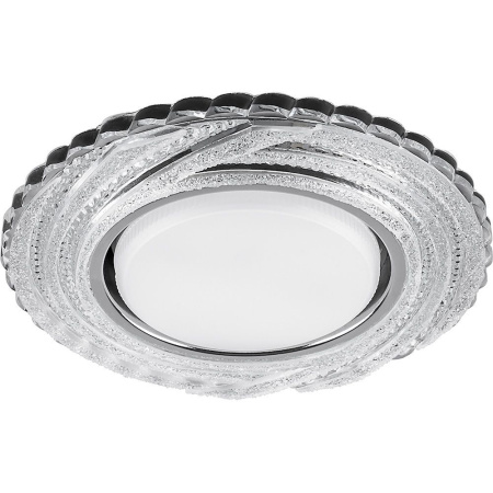 Св-к встр.с белой LED подсветкой Feron CD4037 потолочный GX53 без лампы, прозр., хром