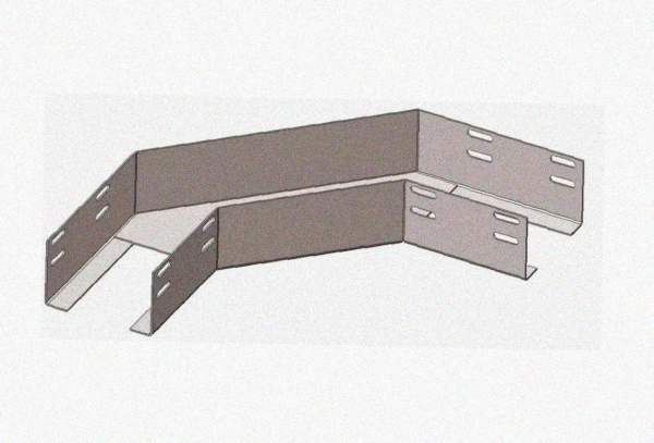 Лоток угловой глухой КГГ 200х50-135 УТ1,5 поворот на 135, горячее цинкование, S1,5