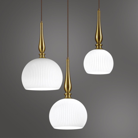 Подвес E27 60W RUNGA белый/бронзовый ODEON LIGHT