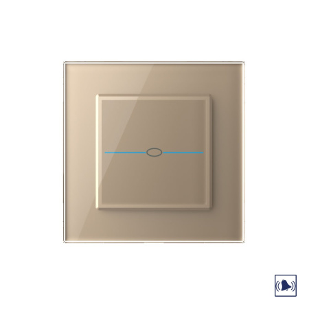 Сенсорный дверной звонок Quadro 1 клавиша 1 модуль Золотой Livolo