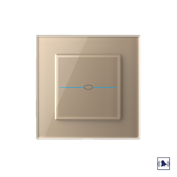 Сенсорный дверной звонок Quadro 1 клавиша 1 модуль Золотой Livolo