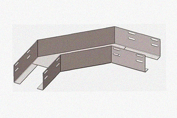Лоток угловой замковый глухой КГЗГ 300х80-135 УХЛ1 поворот на 135, горячее цинкование, S1,5