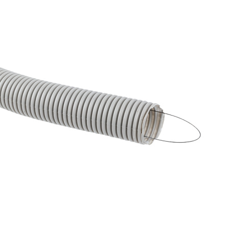 Труба гофр, ПВХ с протяжкой d40 мм (15 м) серая EKF-Plast