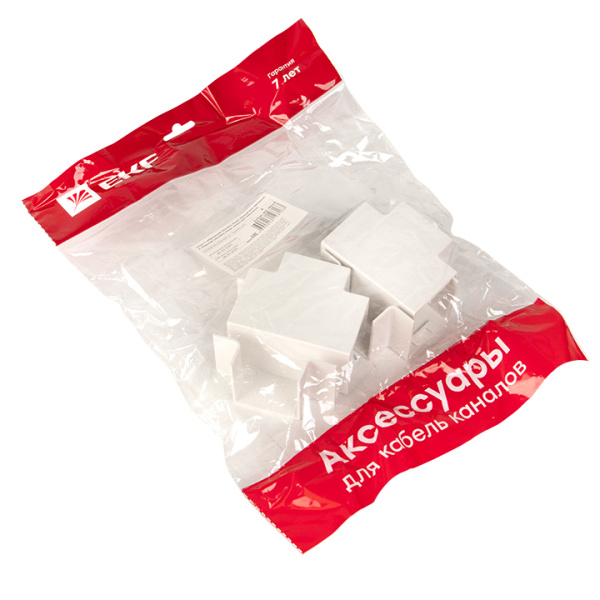 Угол T-образный (40х40) (4 шт) белый EKF-Plast