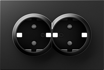 Donel A07 матовый карбон накладка для розетки 2-й с заземлением, со шторками 16A 250 В~,серия DB