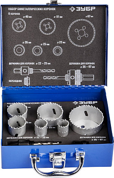 6шт, набор коронок биметаллических(22,25,35,40,51,67) ЗУБР