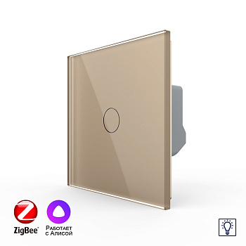 Одноклавишный умный сенсорный диммер Livolo ZigBee, 1 пост, Золотой VL-C701D2Z-2AG