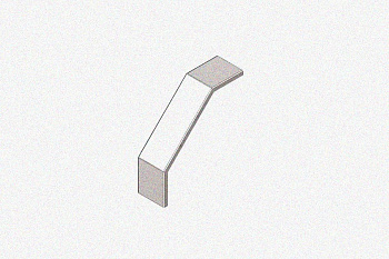 Крышка лотка замкового КЛСЗ 200х65-90 УТ1,5 для поворота трассы вниз на 90, оцинкованный лист, S1,5