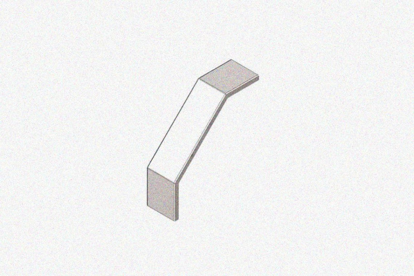 Крышка лотка замкового КЛСЗ 200х65-90 УТ1,5 для поворота трассы вниз на 90, оцинкованный лист, S1,5