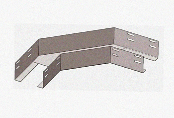 Лоток угловой перфорированный КГ 200х80-135 УТ1,5 поворот на 90, горячее цинкование, S1,0