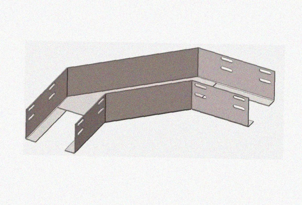 Лоток угловой перфорированный КГ 200х80-135 УТ1,5 поворот на 90, горячее цинкование, S1,0
