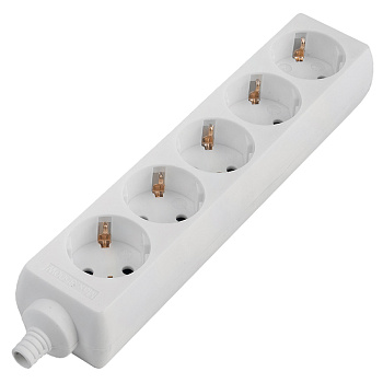 Розеточная колодка GSB-16-5-G-IP20, 16А, 5 мест, с/з, б/в, IP20