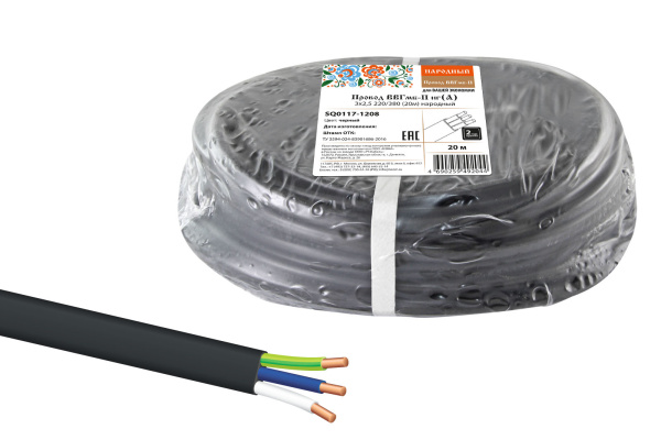 Провод ВВГмб-П нг(А) 3х2,5 220/380 (20м) Народный