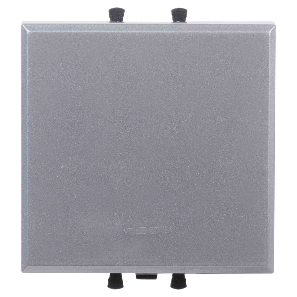 Перекрестный переключатель одноклавишный модульный, "Avanti", "Закаленная сталь", 2 модуля DKC