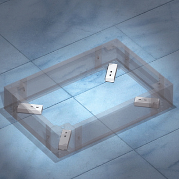 Комплект пластин для УСТАРЕВШИХ цоколей R5ZE к полу, 1 упаковка - 4шт. DKC