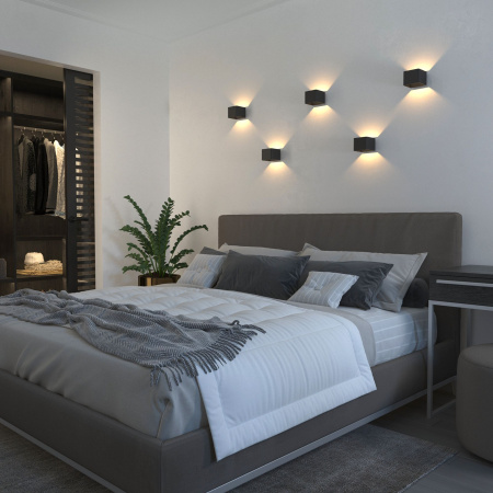 Настенный светодиодный светильник 6Вт 3000К черный IP20 Corudo (a053071) Elektrostandard