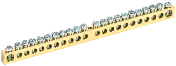 Шина PEN "земля-ноль" 8х12мм 22/1 (22групп/крепеж по центру) IEK