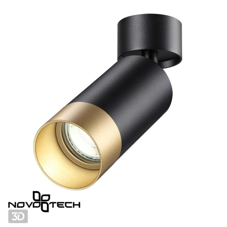 Св-к накл.IP20 GU10 9W 220V SLIM черный/золото B NOVOTECH