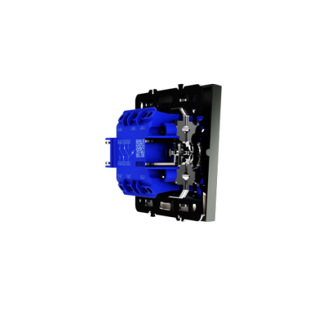 Проходной переключатель встраиваемый Voltum S70 двухклавишный с подсветкой 10А, (титан)