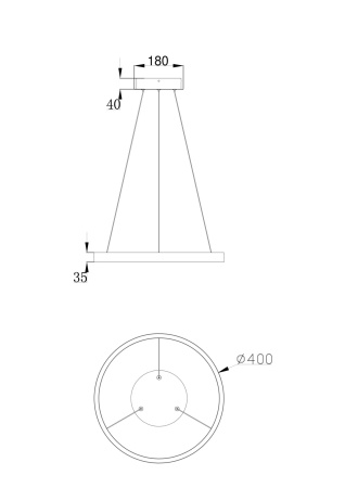 Подвесной светильник 25Вт 4000K Латунь IP20 Rim MOD058PL-L22BS4K Technical