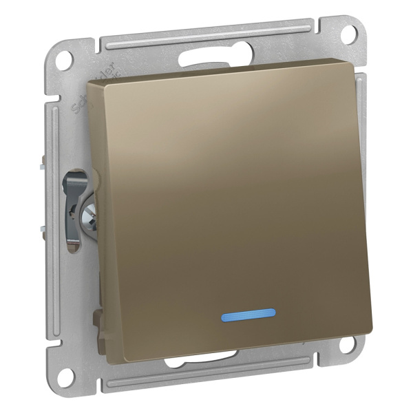 ATLASDESIGN 1-кл ПЕРЕКЛЮЧАТЕЛЬ с подсветкой, сх.6а, 10АХ, механизам, ШАМПАНЬ Schneider Electric