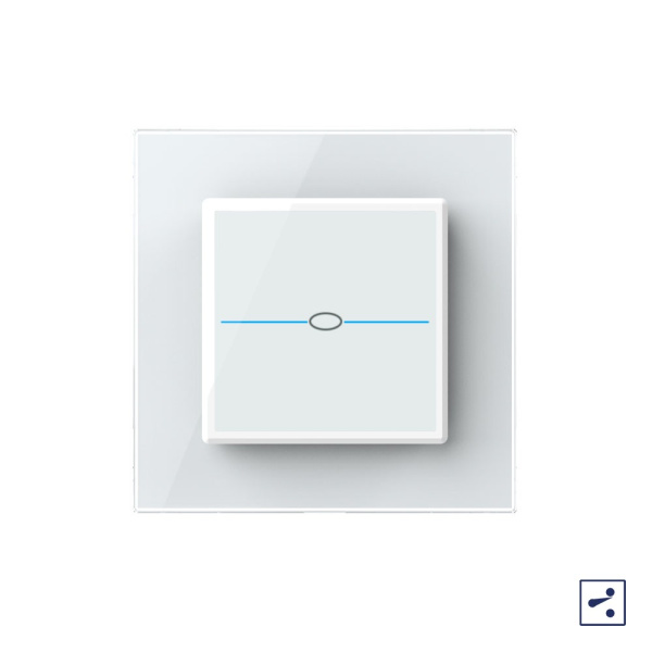 Сенсорный проходной выключатель Quadro 1 клавиша 1 пост Белый Livolo