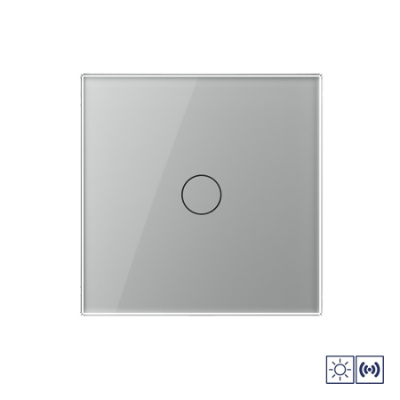 Сенсорный импульсный выключатель сухой контакт 1 клавиша 1 модуль Серый Livolo