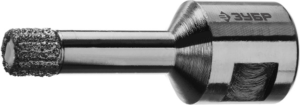 Высокоскоскоростная алмазная коронка для УШМ (М14) d 10мм по керамограниту и железобетону, Вакуумное Спекание, Профессионал ЗУБР