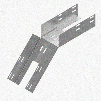 Лоток перфорированный КС 150х65-45 УТ1,5 для поворота трассы вниз на 45, горячее цинкование, S1,5