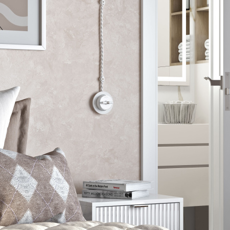 Выключатель на 4 положения двухклавишный (белый матовый/хром) Vintage ОУ IP20 Werkel