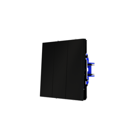 Выключатель встраиваемый Voltum S70 трехклавишный 10А, (черный матовый)