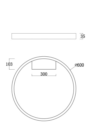 Потолочный светильник 35Вт 4000K Белый IP20 Rim MOD058CL-L35W4K Technical