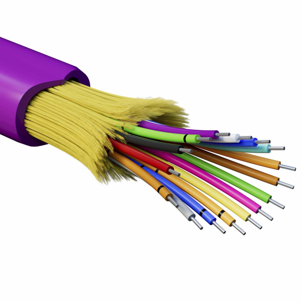 Кабель волоконно-оптич., расп.,арамидные упр.нити, внутр., нг(А)-HF, 16 ОВ, категорияOM4 (G.651.1) плотный буфер, 0,4 кН, барабан 2000 м DKC